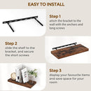 48 Inch Floating Shelves Set of 2, Rustic 48 x 9 Floating Shelf for Wall, 9 Inch Deep Bookshelf Invisible Bracket, Wall-Mounted Deep Shelving for Bedroom, Kicten, Living Room, Rustic Brown Color