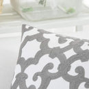 HWY 50 Grey Gray Decorative Throw Pillow Covers 18x18 Inch, Pack of 2 Embroidered Cotton Farmhouse Cushion Cover Pillow Case for Sofa Couch Living Room Bed Bedroon, Geometric Design by CozyNest Decor