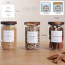 6 Set Glass Pantry Storage Jars with Acacia Airtight Lid - 23oz Thicken Glass Kitchen Canisters with 132 Pantry Labels - Clear Glass Food Storage Containers with Wood Lid for Tea,Sugar,Cookie,Coffee by CozyNest Decor