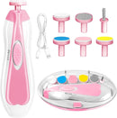 Baby Nail Trimmer Electric, 6 in 1 Rechargeable Baby Nail Clippers Manicure Set Grooming Kit for Toddler Infant or Adults (Pink) by TinyTreasures Baby Boutique