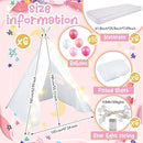 6 Pack Sleepovers Teepee Tent for Kids Bulk with Mattress Sheet Light,Natural Cotton Washable Indoor Play Tent for Birthday Slumber Party Girls Boys Pajama Movie Night Supplies(White) by TinyTreasures Baby Boutique