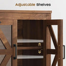 Farmhouse Side Table - 24" Large Night Stand Set 2, Wood Nightstand with Charging Station, Bedside Table with Adjustable Shelf, End Tables Living Room, Rustic Bed Side Tables Bedroom, Walnut by CozyNest Decor