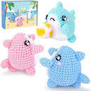 Crochet Kit for Beginners -3 PCS Sharks with a Ball Crochet Kit with Step-by-Step Video Tutorials, Beginner Crochet Kits for Adults Kids, Crochet Animal Kit, Shark Beach Party Crocheting Set by TinyTreasures Baby Boutique
