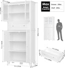 76'' Kitchen Pantry Storage Cabinet, Freestanding Kitchen Cupboard with Large Drawer, Doors, and Adjustable Shelves, Bathroom Storage Cabinet for Dining Room, Living Room, Laundry, White by CozyNest Decor