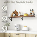 12 Inch Deep Floating Shelves,48W x 12D Floating Shelves, Deep Wall Shelves Bracket Set of 2, Large Display Floating Shelf for Bathroom, Living Room, Wide Storage Wooden Wall Shelf, Rustic Brown by CozyNest Decor