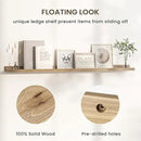 Floating Shelves for Wall, Picture Ledge Shelf 55 Inch Solid Wood Set of 2, Rustic Wall Shelves with Lip, Kids Bookshelf, Photo & Picture Live Edge Floating Shelves for Bedroom, Living Room, Kitchen by CozyNest Decor