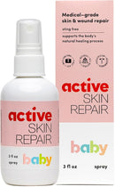 Active Skin Repair Natural, Non-Toxic, No Sting Baby Spray First Aid Safe For Use on Diaper Rash, Baby Acne, Eczema, Cuts, Wounds, Scrapes, and Other Skin Irritations (3 oz. Spray) by TinyTreasures Baby Boutique