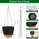 GARDIFE Large Hanging Planter, 12 inch Hanging planters for Indoor. Outdoor Plants, Self Watering Plant Pot, Plant Hanger, Black by CozyNest Decor