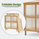 MCombo 2 Tier Foldable Cold Frame Greenhouse, Portable Wooden Greenhouse Garden Cold Frame Raised Planter Box with Shelves, 0122 (Natural) by GreenHaven Gardens