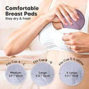 Organic Nursing Pads - 14 Washable Viscose Derived from Bamboo Breastfeeding Pads, Wash Bag, Reusable Breast Pads for Breastfeeding, Nipple Pads for Breastfeeding Essentials (Violet, L 4.8") by TinyTreasures Baby Boutique
