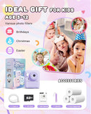 Kids Camera Instant Print, Upgrade Dual-Lens Selfie Digital Camera for Kids, Christmas Birthday Gifts Toys for Boys Girls Age 3-12, HD 1080P Toddler Portable Toy with SD Card 3 Rolls Print Paper by TinyTreasures Baby Boutique