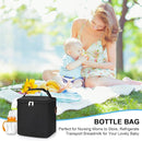 Accmor Breastmilk Cooler Bag with Ice Pack, Baby Bottle Cooler Bags, Insulated Bottle Cooler Tote Bags On The Go, Fits 6 Large 9oz Bottles, for Nursing Mom Daycare Travel, Black by TinyTreasures Baby Boutique