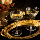 Vintage Art Deco Luxury Coupe Glasses | Set of 2 | 8 oz