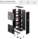 75" Tall Kitchen Pantry Cabinet, Metal Storage Cabinets with Acrylic Doors and Adjustable Shelves, Hutch Cabinet with Storage, Black Microwave Stand Cabinets for Dining Living Room by CozyNest Decor