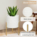 ARNIS Modern Planter Pots, Set of 2 Large Planters with Stand, Decorative Planters, Metal Pots with Drainage Holes for Living Room, Office, Garden or Balcony, 8.25 &10.5 Inch, Matte White by CozyNest Decor