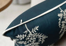VAGMINE Embroidered Leaves Throw Pillow Cover - 20x20 Inches Square - 100% Cotton Teal Decorative Cushion Cover - Luxurious Embroidery Pattern - Vibrant Boho Accent for Sofa, Bed, Chair, Living Room by CozyNest Decor