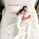 Cozy Bliss Checkered White Large Faux Rabbit Fur Queen Size Blanket, Soft Fuzzy Fluffy Minky Cream Furry Blankets for Couch, Bed (90 * 90 Inches Ivory) by CozyNest Decor
