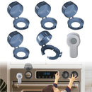 5+1 Packs Stove Knob Safety Covers, Childproof Oven Door Lock, Double-Key Design and Universal Size, Water Resistant Oil Resistant and High Temperature Resistant, for Home Kitchen Kids Pets Childproof by TinyTreasures Baby Boutique