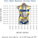 Fall Protection Safety Harness OSHA/ANSI Compliant,internal Shock Absorbing landyard&Hook by TinyTreasures Baby Boutique