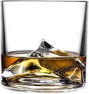 Mount Everest Heavy Crystal Whiskey Glasses Gift Set of 2, Thick Freezable Bourbon Glass 1lb Each, Premium Whiskey Gifts for Men, Frozen Crystal Chills Cocktails, 10 oz by CozyNest Decor