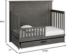 Delta Children Simmons Kids Caden 6-in-1 Convertible Crib with Trundle Drawer, Greenguard Gold Certified, Rustic Grey by TinyTreasures Baby Boutique