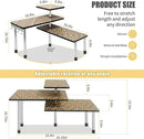 HYNAWIN 3-Tier Countertop Shelf,Desktop Storage and Organization,Bamboo Corner Shelf Over the Table With Printed Pattern-Adjustable Rack with Double Legs for Kitchen,Bed Room, Office by CozyNest Decor