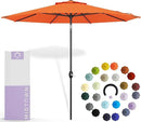 Midtown Umbrellas 10-Year-No-Fade - 9 Ft - UV Proof Tangerine Polyester Fabric - Umbrella Outdoor Patio, Auto-Tilt Aluminum Frame Patio Umbrella for Garden, Pool & Deck - Black Pole by GreenHaven Gardens
