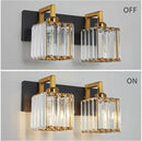 Modern Bathroom Vanity Light 2-Lights Black Gold Crystal Wall Lamp Bathroom Modern Crystal Vanity Lighting by CozyNest Decor