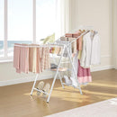 APEXCHASER Drying Rack for Clothing Foldable, Metal Laundry Rack Collapsible, Ultra Thin Gullwing Clothes Airer with Adjustable Height for Towel Baby Clothes Indoor Outdoor Laundry Room, White by TinyTreasures Baby Boutique
