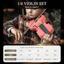 1/4 Beginner Violin Kit, Complete Violin Set with Case, Bow, Rosin,Pink by TinyTreasures Baby Boutique