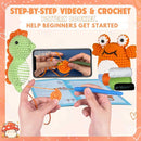 yhwsymgmho Crochet Kit for Beginners: 2-Piece Animal Amigurumi-Kit with Step-by-Step Video Tutorials - Easy Knitting Kit for Adults and Kids - DIY Crocheting Doll Gift (Crabs & Seahorses) by TinyTreasures Baby Boutique