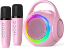 Hockvill Mini Karaoke Machine for Kids with 2 Microphones, Bluetooth Toddler Karaoke Toy with LED Lights, Rechargeable Portable Speaker for Girls & Boys Ages 3-10, Children’s Day & Birthday Gift Ideas by TinyTreasures Baby Boutique