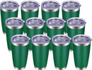 VEGOND 20oz Tumbler with Lid and Straw Stainless Steel Tumbler Cup Bulk Vacuum Insulated Double Wall Travel Coffee Mug Powder Coated Coffee Cup(Powder Green 12 Pack) by TinyTreasures Baby Boutique