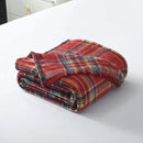 MERRYLIFE Dark Red Plaid Throw Blanket Decorative Fleece Throw | Ultra-Plush Colorful | Couch Blanket Travel Lap | Home Gift Use(50" 60",Dark Red Plaid) by CozyNest Decor