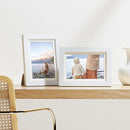 Vittanly 5x7 Picture Frames Set of 9, Shatter Resistant Plexiglass, Display 4x6 Pictures with Mat or 5x7 without Mat, Photo Frames for Wall or Tabletop, Engineered Wood, White by CozyNest Decor