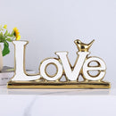 Love Sign Decoration - White & Gold Modern Bird Sculpture Statue, Personalized Love Decor for Living Room, Bedroom, Desktop by CozyNest Decor