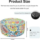 Inflatable Ottoman Stool D21 xH9 for Outdoor/Indoor Use, Water Repellent Patio Foot Rest Stool with Portable Handle,Round Pouf Ottoman Suitable for Garden,Deck and Camping - Paisley Multi by CozyNest Decor
