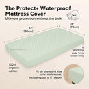 Waterproof Crib Mattress Protector Cover Fitted - 2-Pack Quiet Baby Crib Mattress Pad Sheets, 52" x 28" Soft Quilted Cotton Baby Sheet, Machine Washable, Easy Fit, Durable (Aloe/Quin) by TinyTreasures Baby Boutique