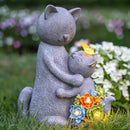 Solar Garden Statues Loving Cat Figurine Lights for Outside, Yard Decorations Outdoor, Garden Decor Unique Mothers Day Birthday Housewarming Gifts for Mom, Women by CozyNest Decor