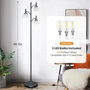 Black Floor Lamp for Living Room,Tall Standing Lamp Dimmable Tree Floor Lamps with 3 Rotatable Lights Glass Shade 66.5'' Modern Corner Lamp for Bedroom Office(3LED Bulbs Included) by CozyNest Decor