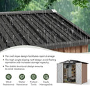 Aoxun 6.2x4 FT Shed Outdoor Storage Shed with Lockable Doors & Slooping Roof Metal Garden Tool Shed for Backyard, Patio, Poolside (Brown) by GreenHaven Gardens