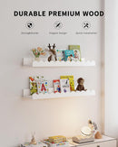 Nursery Book Shelves, 4-Pack White Floating Shelves for Wall Kids, Scalloped Shelves, Wall Book Shelves for Bedroom Kids, Toddler Room, Baby Room, Nursery Decor by TinyTreasures Baby Boutique