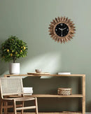 Honiway Wall Clock Battery Operated 12 in Rustic Wood Boho Sunburst Decorative Wall Clock Silent Non Ticking Farmhouse Small Wall Clocks for Living Room Kitchen Bathroom Bedroom Decor (Rustic Brown) by CozyNest Decor