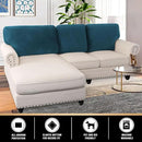 PrinceDeco Sectional Couch Covers Velvet Cushion Covers for Sectional Couch Cushion Covers for Sectional Sofa Separate Sectional Sofa Slipcovers Washable(1 Chaise Back+ 2 Sofa Back,Camel) by CozyNest Decor