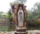 MeritMode Virgin Mary Collectible Figurines - Our Lady of Lourdes in Grotto Design, Handcrafted Resin Religious Gifts Decor for All Faiths, 12.5" H by GreenHaven Gardens