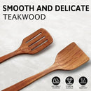 Wooden Spatulas for Cooking Non-Stick Kitchen Pan Toolset 2 PCS Set, Natural Teak Kitchen Utensils,Smooth Finish Utensils Fried Spatula,Turner Non-Stick Wooden Cooking Utensils by CozyNest Decor