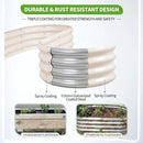 Galvanized Raised Garden Bed - 8x2x1FT Metal Planter Boxes Outdoor | Oval Steel Raised Bed Kit for Gardening with Protective Tape, Bracing Rods, Gloves for Vegetables, Flower, Herb (White) by GreenHaven Gardens