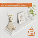 Fun Memories Floating Shelves for Wall, 24" Rustic Wood Deep Wall Mounted Shelves with Invisible Brackets for Decor & Storage, Floating Shelf for Living Room, Bathroom (White, Set of 2) by CozyNest Decor