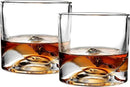 Denali Mountain Heavy Crystal Whiskey Glasses Gift Set of 2, Thick Freezable Bourbon Glass 1lb Each, Premium Whiskey Gifts for Men, Frozen Crystal Chills Cocktails, 10 oz by CozyNest Decor