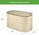 Best Choice Products 4x2x2ft Outdoor Metal Raised Garden Bed, Oval Deep Root Planter Box for Vegetables, Flowers, Herbs, and Succulents w/ 101 Gallon Capacity, Rubber Edge Guard - Beige by GreenHaven Gardens